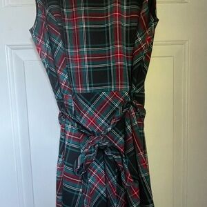 Draper James Asymmetrical Plaid Dress - Red and Green
